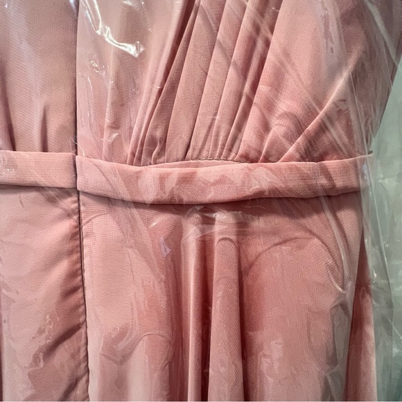 JJ's House Blush Bridesmaid Dress A-Line V-Neck Floor Length Chiffon Sz US 2 - Picture 8 of 10
